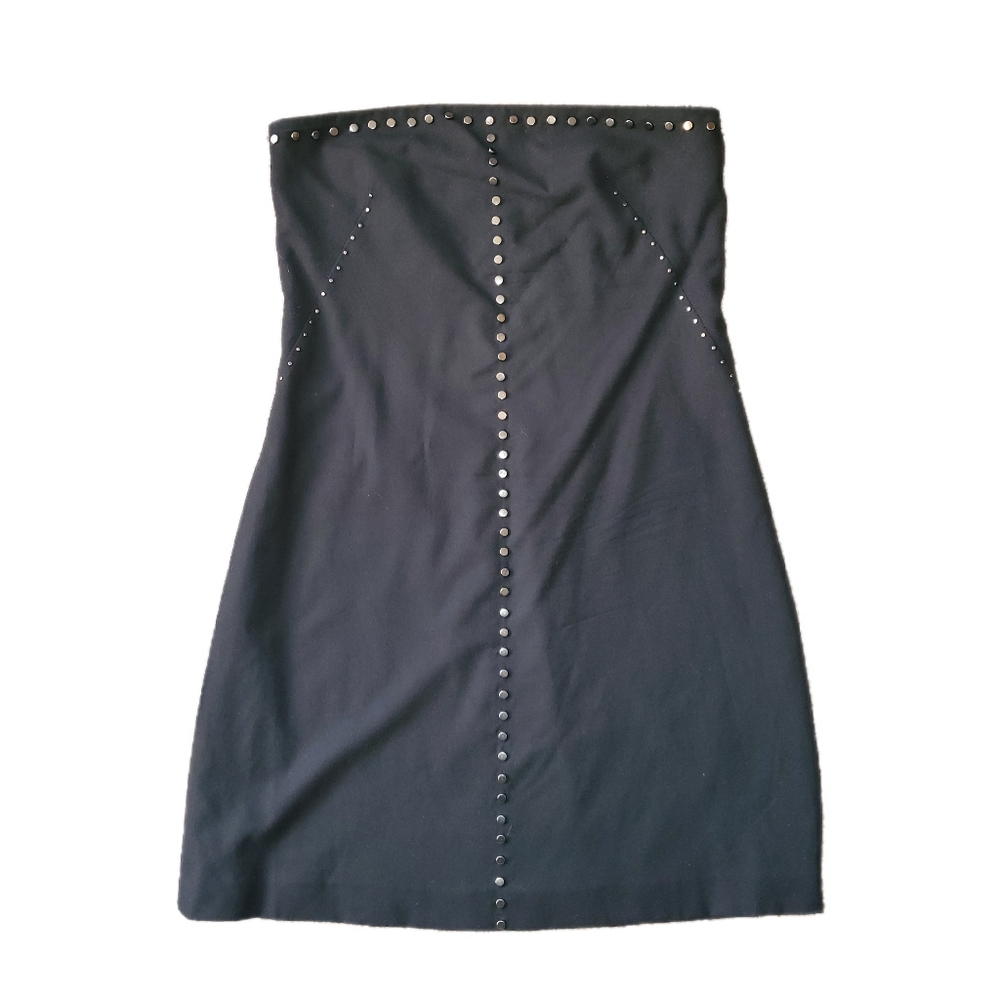 DKNY studded strapless wool dress